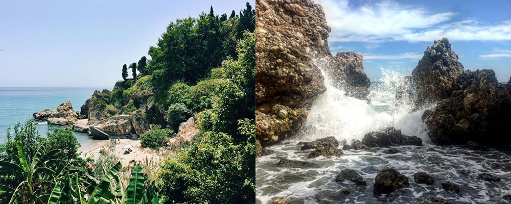 Playa del Carabeillo en la parte antigua de Nerja